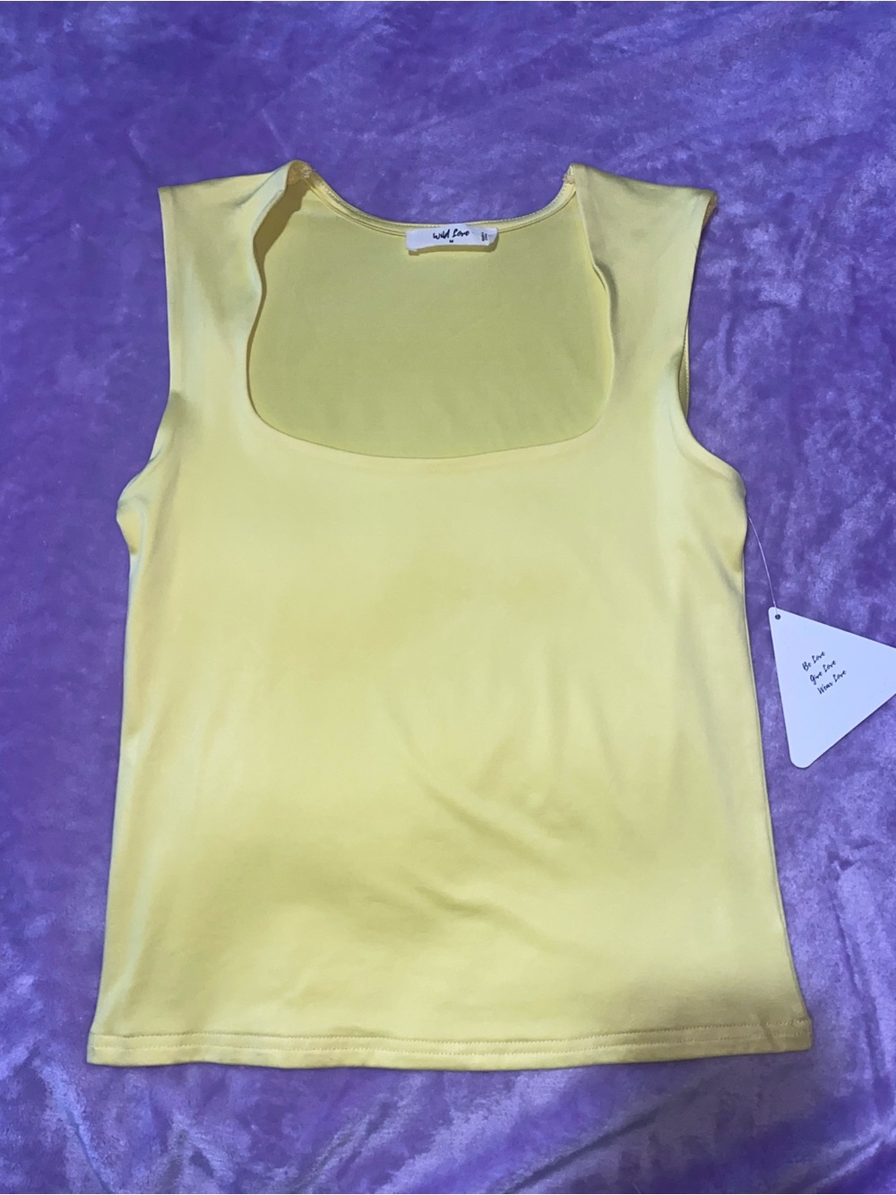 Wild Love Yellow Square Neck Tank